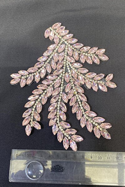 Hayalperest boncuk Pembe Mekik Taşlı Parça Aplik Abiye Aksesuar