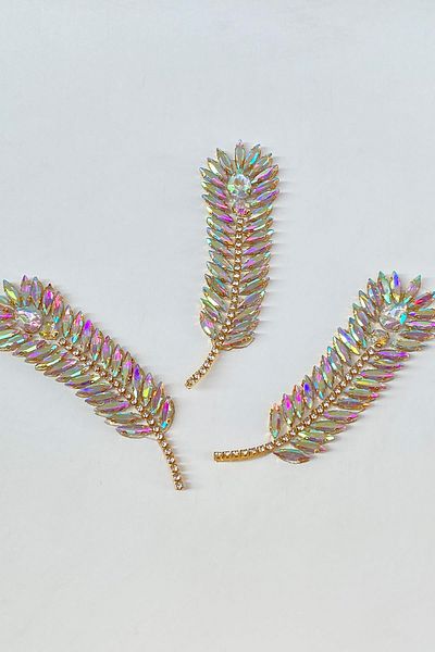 Hayalperest boncuk Ironed Sconce with Shiny Stones and Janjan Gold Leaf Pattern