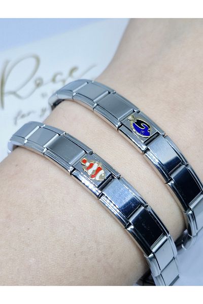 RoseCo00 Double Wrist Charm Bracelet for Valentine's Day - Italian Steel Design