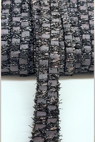 Hayalperest boncuk Black Glitter Leather Strip 2cm