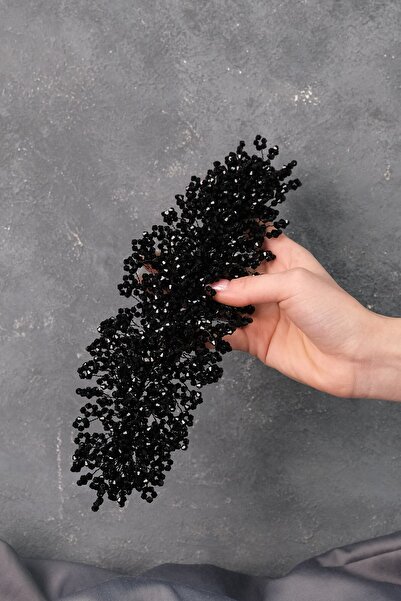 Limelia Μαύρο αξεσουάρ για τα μαλλιά και το τουρμπάνι με χάντρες Nilsu