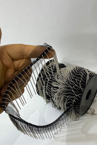 Hayalperest boncuk Metal Chain Tasseled Fringe Strip 1 Mt