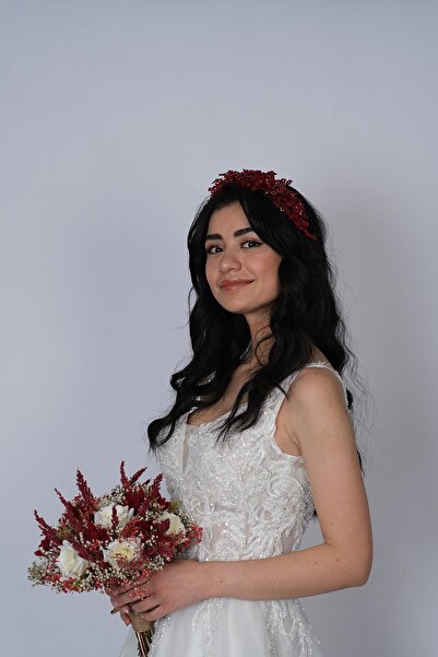 Hayalperest boncuk Accesoriu pentru păr cu coroană de henna de mireasă cu măr...