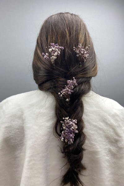 Hayalperest boncuk Accesoriu pentru păr cu chipsuri naturale șocate și agrafe...