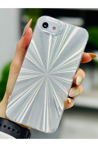Go Aksesuar حافظة سيليكون بتصميم منشور فضي متوافقة مع هاتف Iphone 7 - 8 - Se 2020 - Se 2022