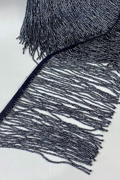 Hayalperest boncuk Navy Blue Beaded 15 Cm Fringe Tassel