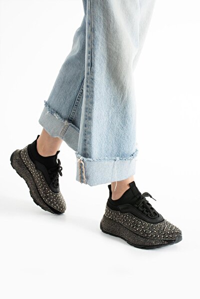 diclepolat Pantofi sport pentru femei Black-Platinum Stone - Talpă groasă și Velda