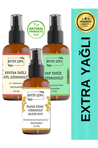Antik Şifa Anti Dark Spot Hidrosol Seti - Ölmez Çiçek Gül Ve Kekik Suyu 3 X 1...
