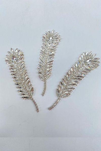 Hayalperest boncuk Bright Leaf Pattern Stone Embroidered Sconce Motif 1 Piece
