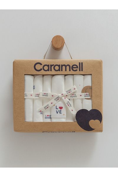Caramell Pack of 7 Baby Wipes 100% Cotton Combed Baby Mouth Wipes 20X20 cm