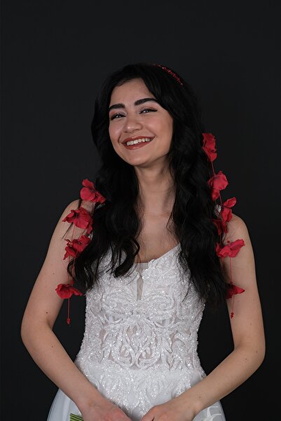 Hayalperest boncuk Accesoriu pentru păr de mireasă cu flori de hortensie cu d...