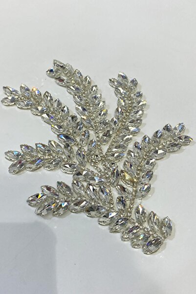 Hayalperest boncuk Gümüş Mekik Taşlı Parça Aplik Abiye Aksesuar