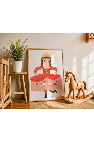 Peppy Rooms Doğal Ahşap Çerçeveli Tablo Prenses,Atlı Karınca Dekorasyon PEPPY...