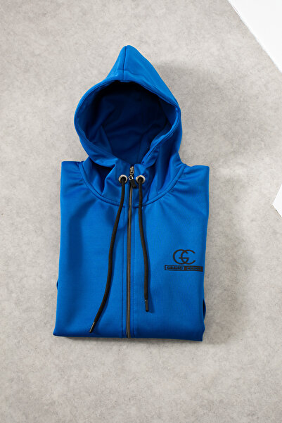 grand coco Ανδρικό σετ αθλητικής φόρμας από ύφασμα Interlock μπλε