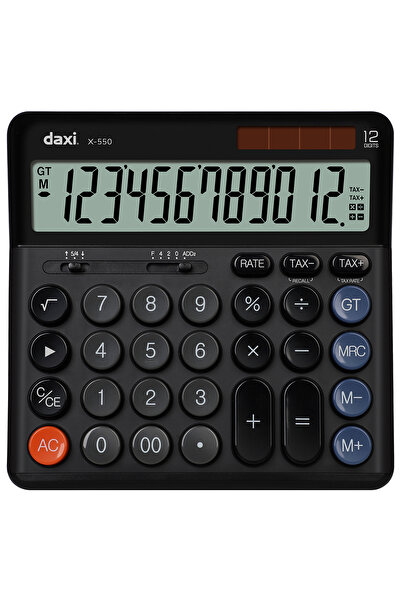Daxi X-550 ULTRA BÜYÜK 12 HANELİ HESAP MAKİNESİ, 17x17cm