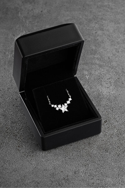 Silvano Jewelry 925 Ayar Gümüş Işıklı Kutuda Yıdız  Model Kolye
