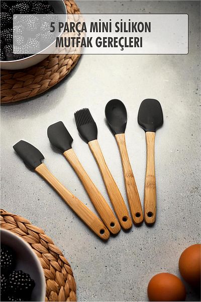AC BOX 5 Piece Bamboo Handle Mini Supatula Set