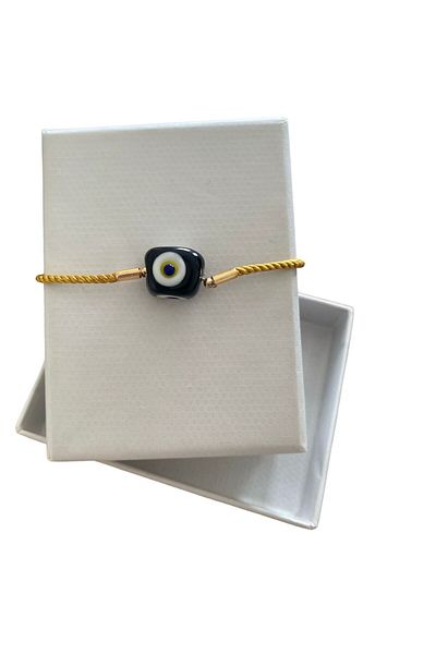 BAE ATOLYE Yellow Glass Evil Eye Beaded String Bracelet - Adjustable
