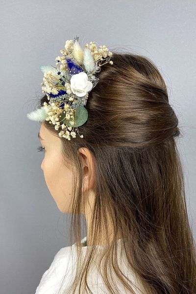Hayalperest boncuk Accesoriu pentru păr de mireasă cu design cu flori uscate