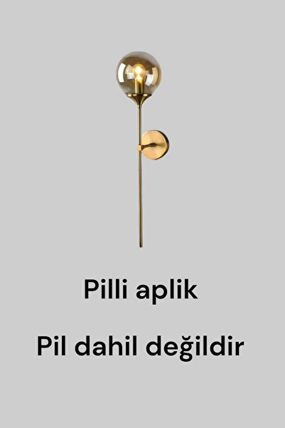 BSA LIGHTING PİLLİ JULİET ESKİTME KAPLAMALI APLİK BAL CAMLI) TEKLİ SATIŞ