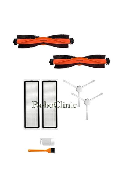 Roboclinic Xiaomi Robot Vacuum X10 Plus X20 Plus Compatible Spare Brush, Hepa Filter Set-8 Pieces