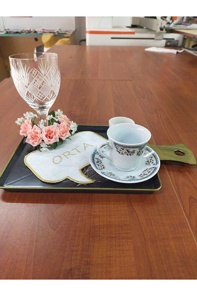 NAKIŞ ATÖLYESİ 6 Pcs Gold Talking Pecete Cocktail Party Coffee Side Presentation Pecete