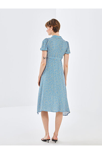 LC Waikiki BLAİS Çiçekli Kısa Kollu Kadın Gömlek Elbise