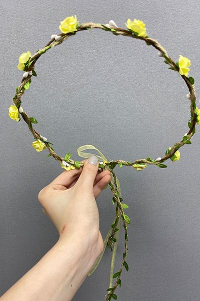 Hayalperest boncuk Paper Bridesmaid Crown with Rose and Leaves and Gift Children's Crown
