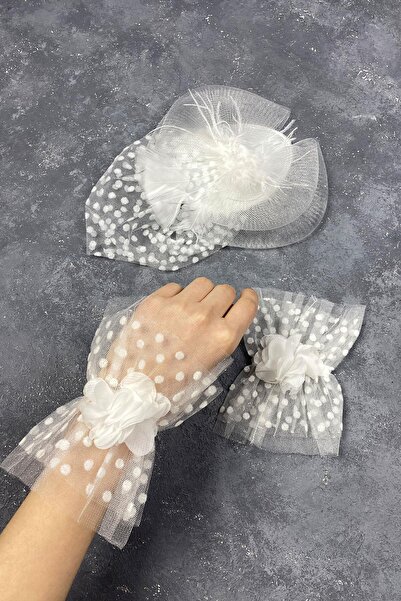 Hayalperest boncuk Vualet Nikah Şapkası Gelin Aksesuarı Ve Vera Çift Bilek Aksesuar