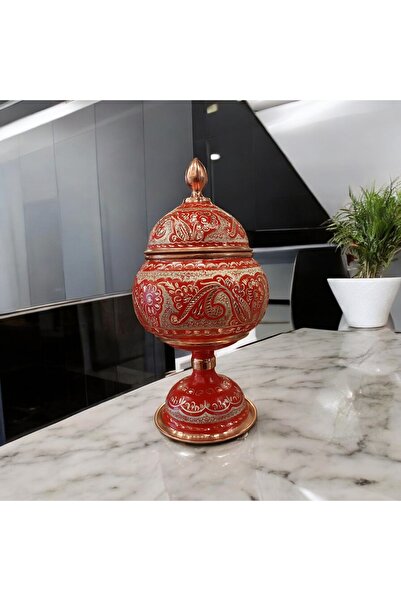 Bakır Center Bakır Şekerlik Saf Bakır Şekerlik Büyük Boy El İşlemeli Bakır Çi...