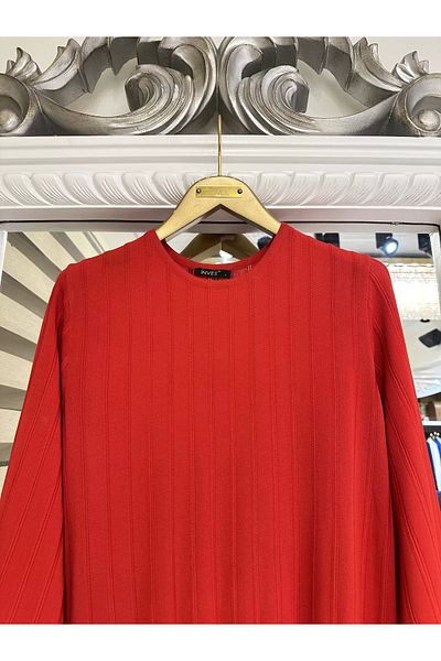 Invee Invee 6244 Colorful Knitwear Dress - Red