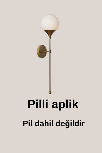 BSA LIGHTING PİLLİ AKİLE ESKİTME BOYALI APLİK (BEYAZ CAMLI) TEKLİ SATIŞ
