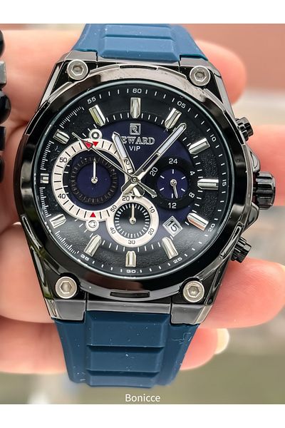 Reward Brand Navy Blue Silicone Band, Functions Active Men's Wrist Watch+Bracelet