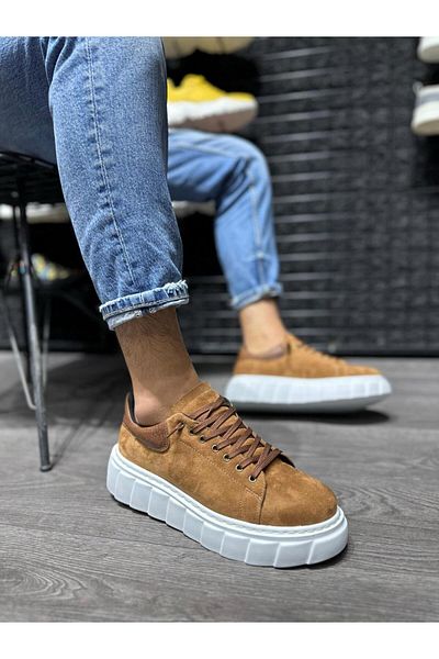 Knack Ανδρικά παπούτσια με ψηλή σόλα Daily Suede Tan