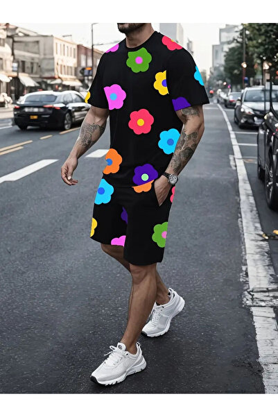 kahire - 2'li Şort T-shirt Takım Siyah Takım