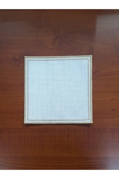 NAKIŞ ATÖLYESİ 6 Pcs Nested Square Gold Napkin Etamine Processable Party Cocktail Coffee and Presentation Napkin