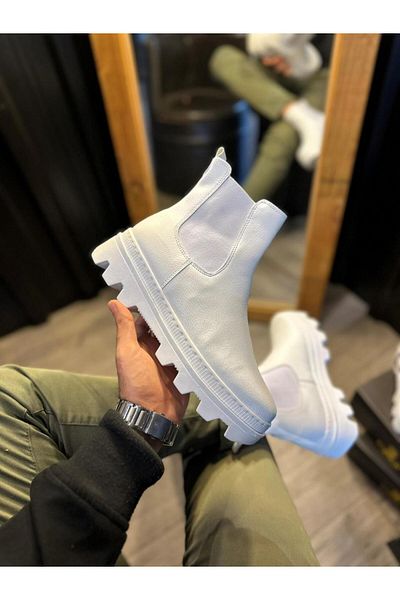 Knack White High Sole Chelsea Boots 113
