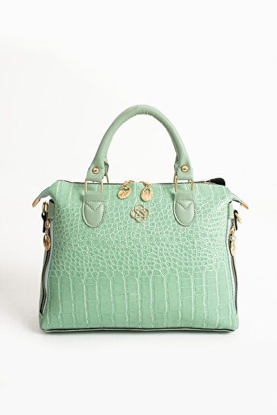 NBİBAGS Kadın Deri  Desenli Fermuarlı Omuz Ve El Çantası