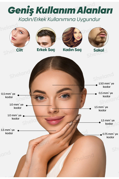 Sheland Dermastamp 140 Titanyum İğneli , Ayarlanabilir 10 İğne Ölçülü 0.25 mm - 3.00 mm