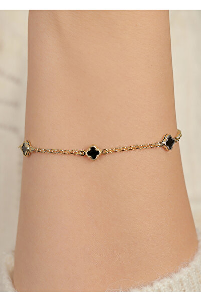 kuyumcu nurettin 2,50 (Gram) Siyah Taşlı Sedef Bileklik Künye Unisex 14 Ayar ...