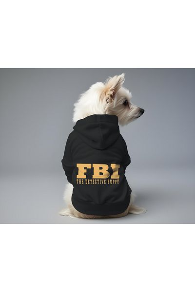 MPZ Pets Cat and Dog Outfit & Gown, Black Hoodie Fbi Model