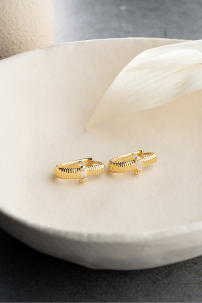 Silvano Jewelry 925 Ayar Gümüş Baget Trend Küpe