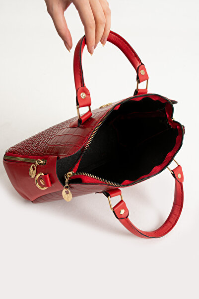 NBİBAGS Leather Patterned Women's Shoulder and Hand Bag - Zippered