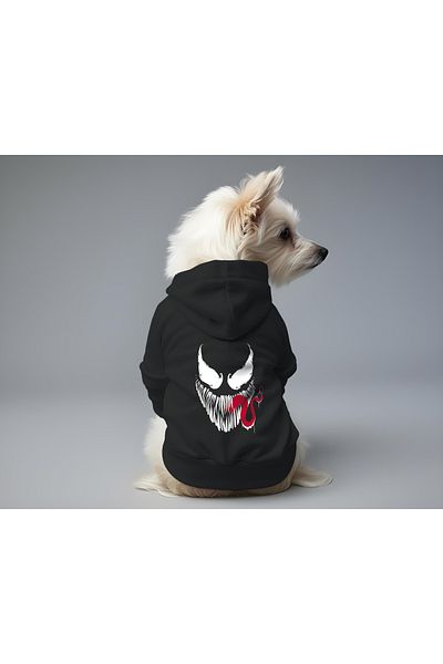 MPZ Pets Cat and Dog Outfit & Gown - Black Hoodie Venom