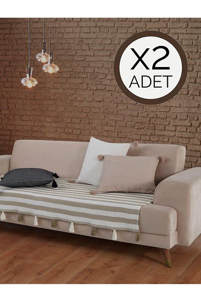 Lux Touch Liva Pompom Mustard 2 Bucuri Huse Fotolii - 115x200 Cm Husa Fotoliu Canapea Divan Canapea Pat