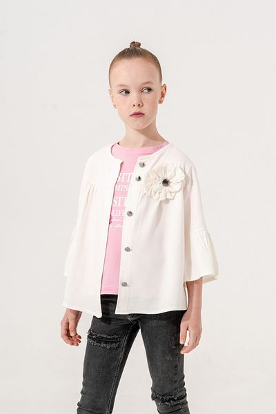 GİYİCEM TEKSTİL Floral Print Girls Shirt Set - 3127