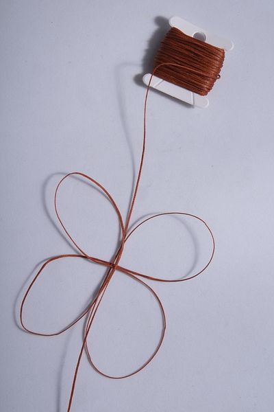 Eskişehir hobi sanat 10 Meters 0.8 mm - Waxed Rope Red Brown Leather Stitched Necklace and Bracelet Set