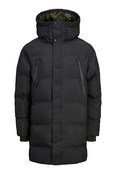 Jack & Jones Puffer Jacket Cold Proof Black Men's Puffer Long Coat
