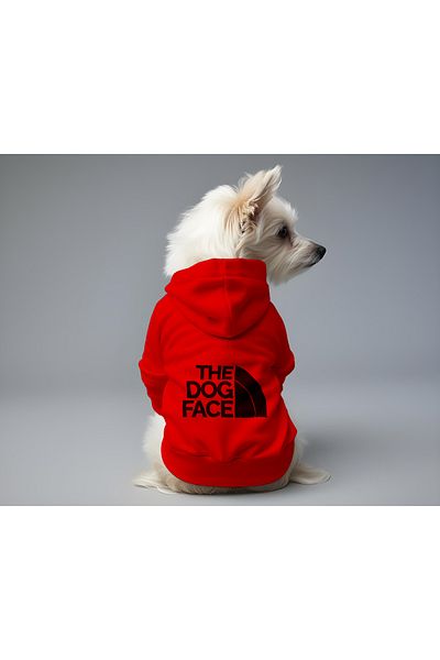 MPZ Pets Cat and Dog Outfit & Gown - Red Hoodie the Dog Face
