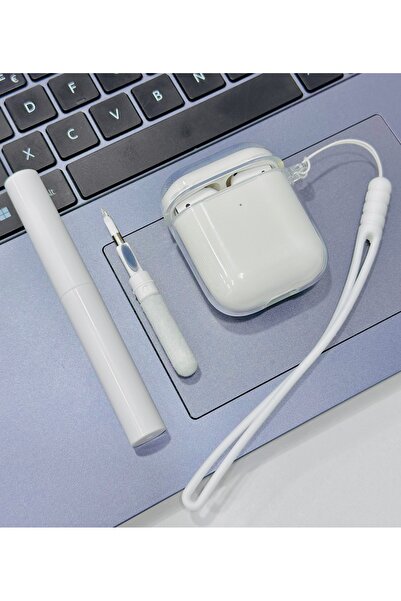 Go Aksesuar Airpods 1st GEN AND 2nd GEN Compatible 3 in 1 Set with Cleaning Tool Thick Protective Silicone Case